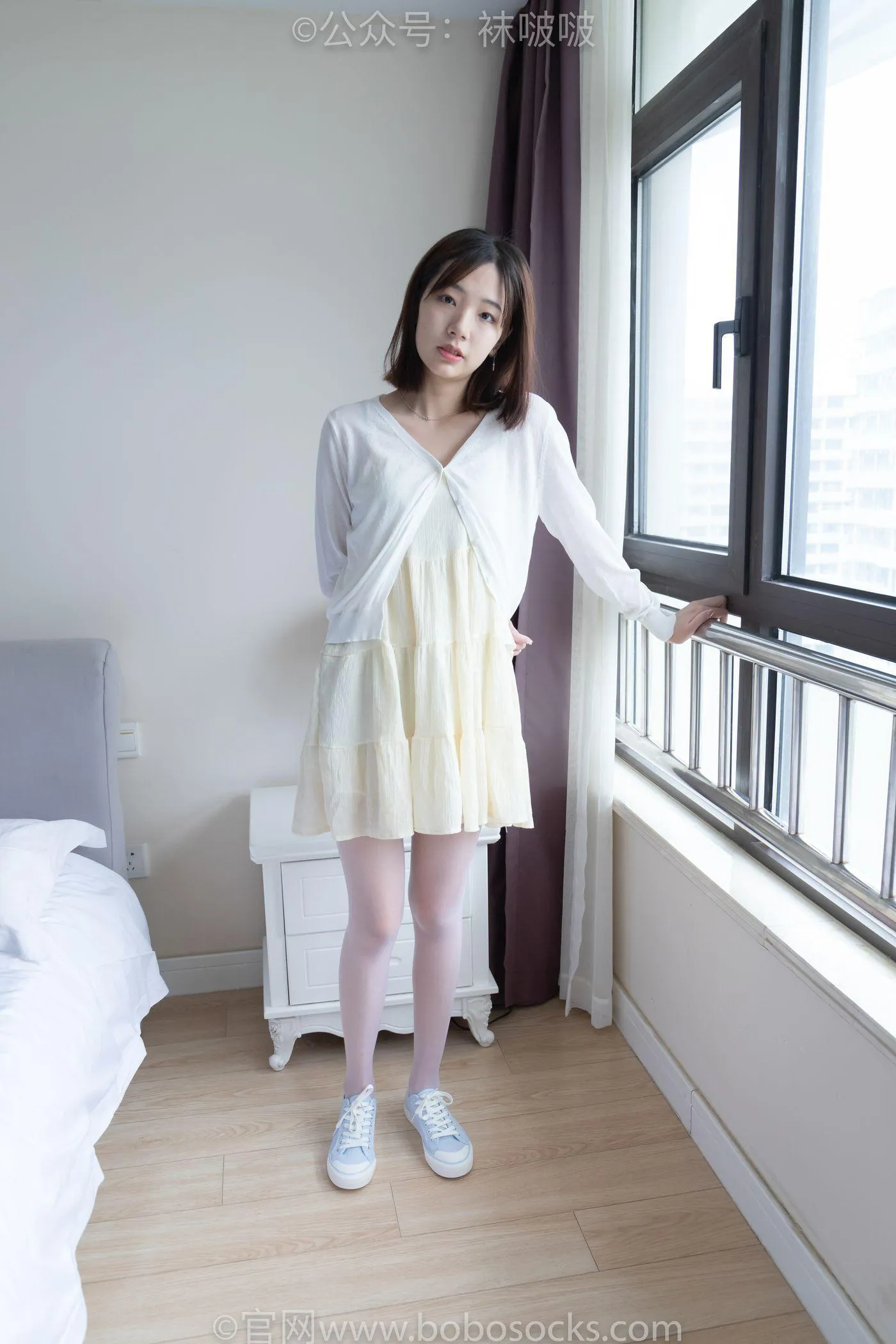[BoBoSocks袜啵啵]NO.005 小甜豆-帆布鞋、薄白丝 [133P]插图1